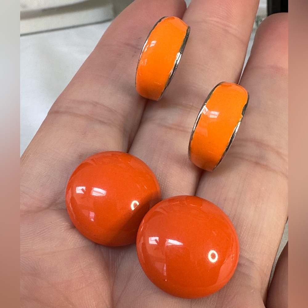 Two pair of vintage orange earrings